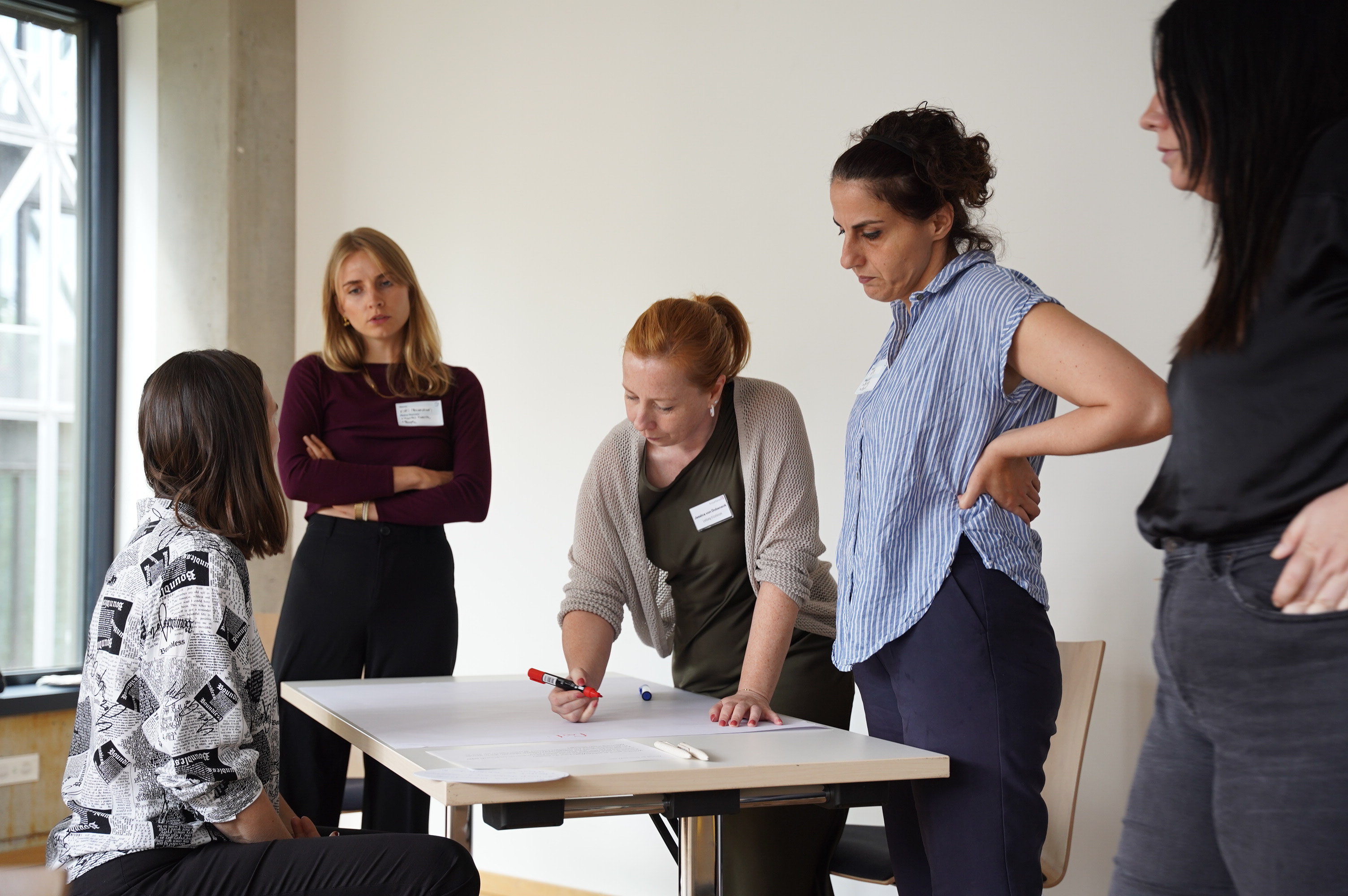 Gruppe bei einem Marziplan-Workshop im Austausch