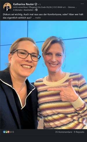LinkedIn-Post von Katharina Reuter (BNW) zur Diskursfaehigkeit